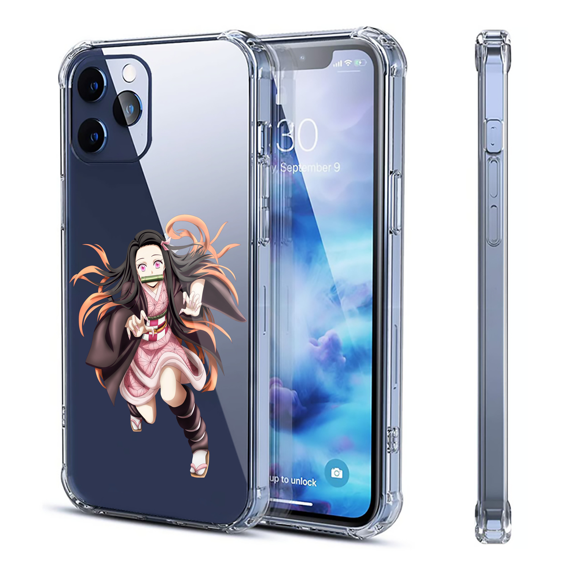 （画像用） 鬼滅の刃（きめつのやいば）竈門 禰󠄀豆子／かまど ねずこ Kamado Nezuko 【iPhone 12シリーズ対応】透明スマホケース（クリアソフトケース）